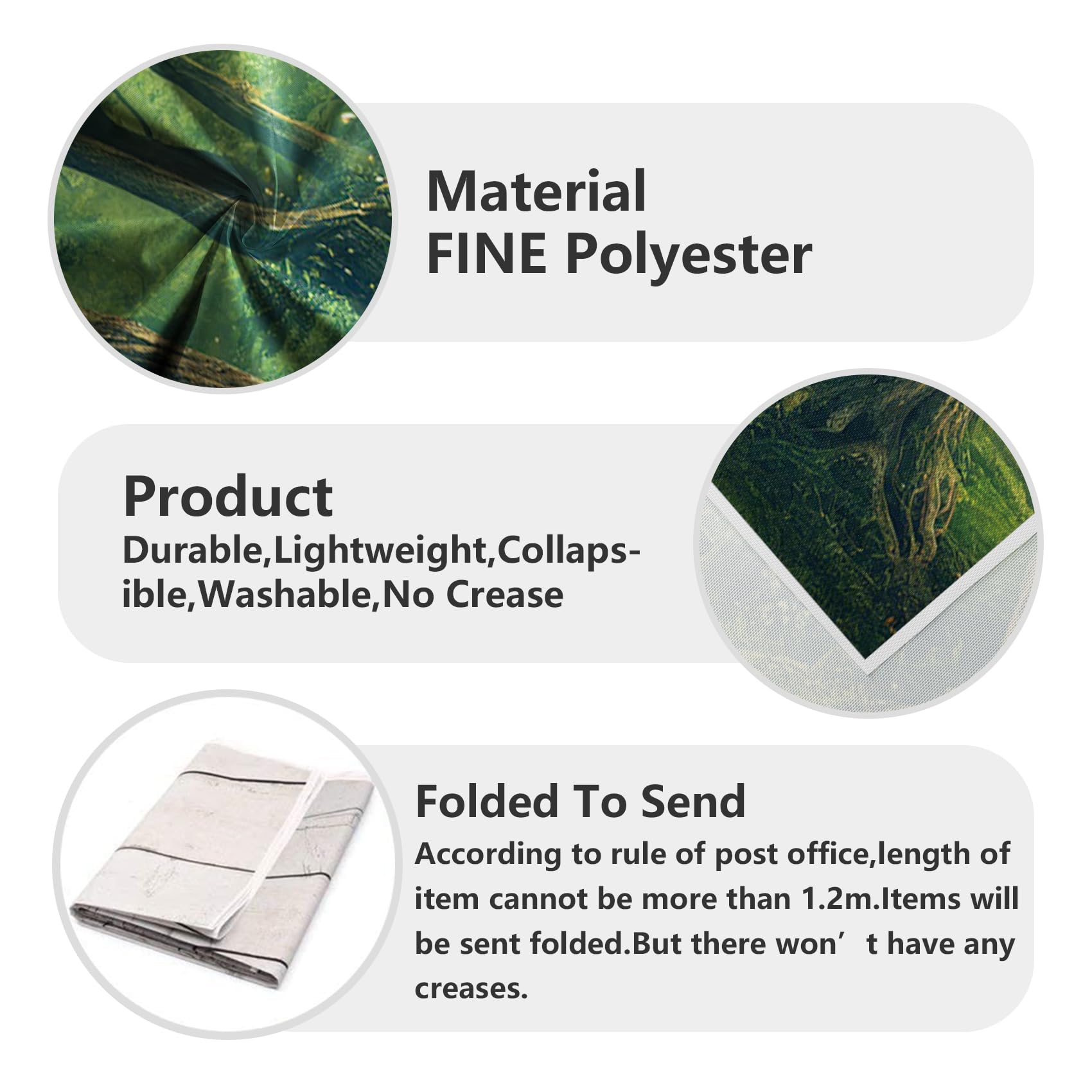 Renaiss 10x8ft Enchanted Forest Backdrop Green Jungle Fairytale Garden Magic Trees Wonderland Woodland Polyester Photography Background for Wedding Baby Shower Birthday Party Photo Studio Props - Image 8