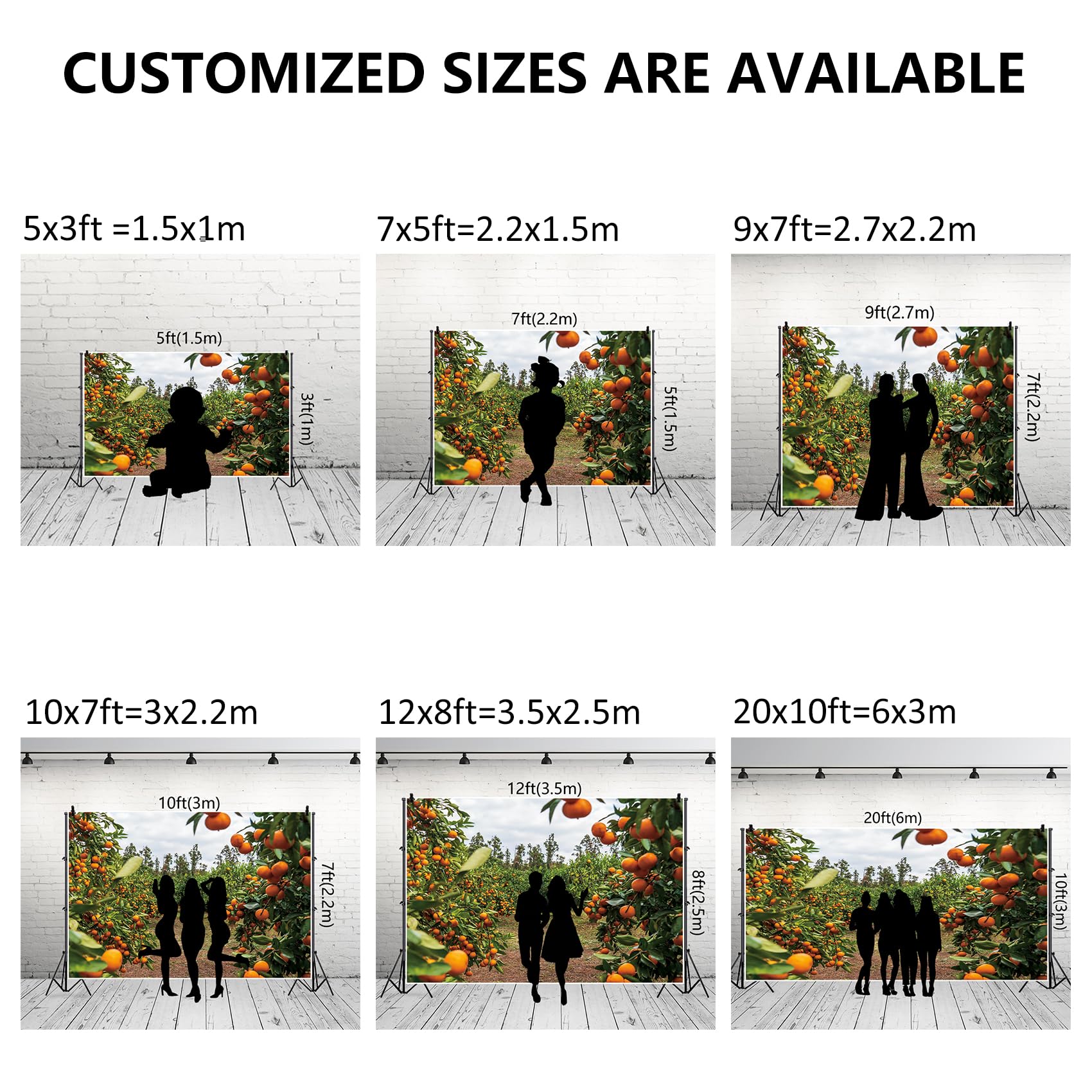 Renaiss 10x8ft Orange Trees Backdrop for Photoshoot Autumn Harvest Tangerine Orchard Photography Background Photo Booth Live Broadcast Video Props Rural Portraiture Outdoor Events Party Decoration - Image 7