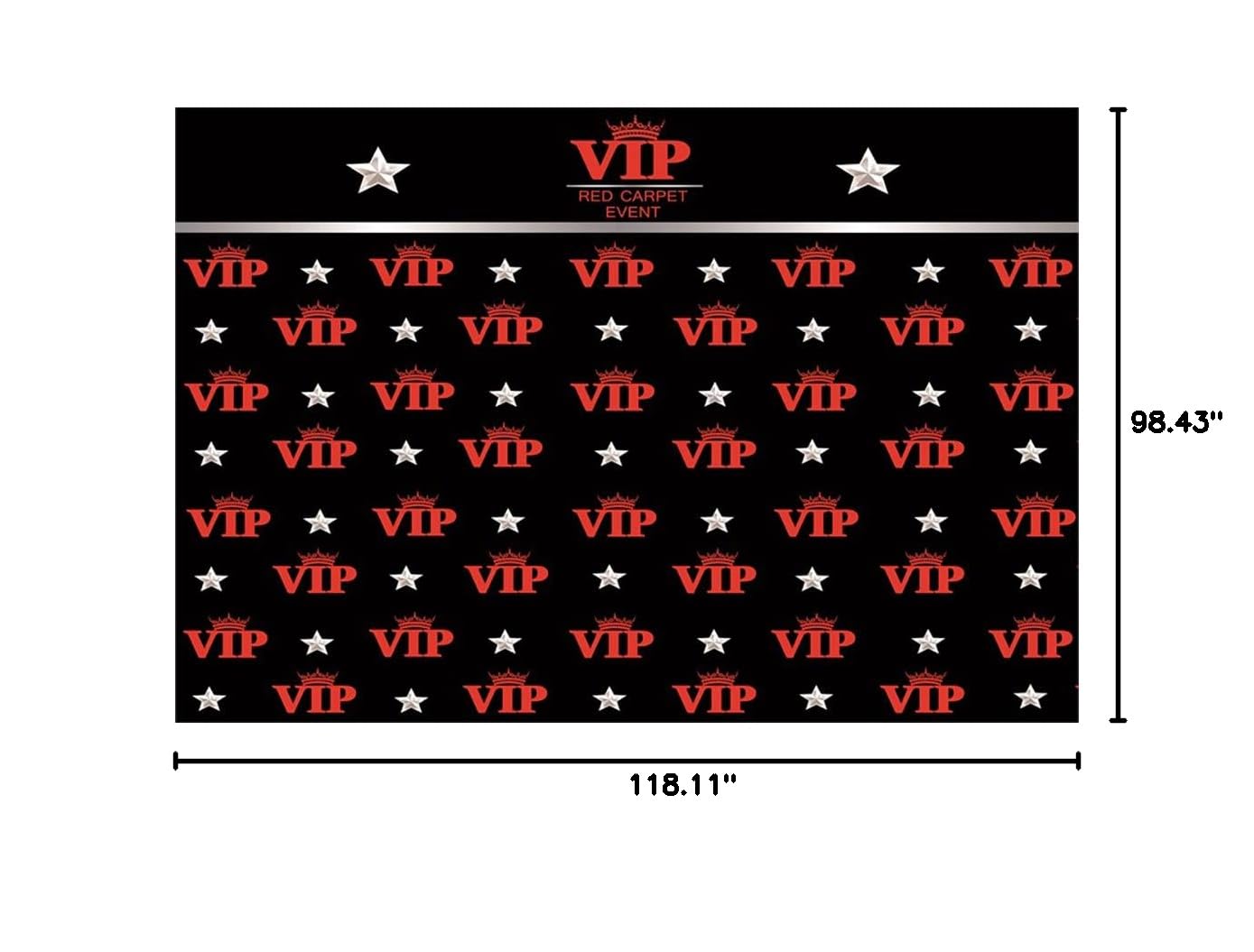 Renaiss 10x8ft Vip Backdrop for Photoshoot Portrait Red Carpet Event Photography Background Silver Stars Classical Red Black Award Ceremony Premiere Party Decors Star Catwalks Photo Booth Props Banner - Image 8