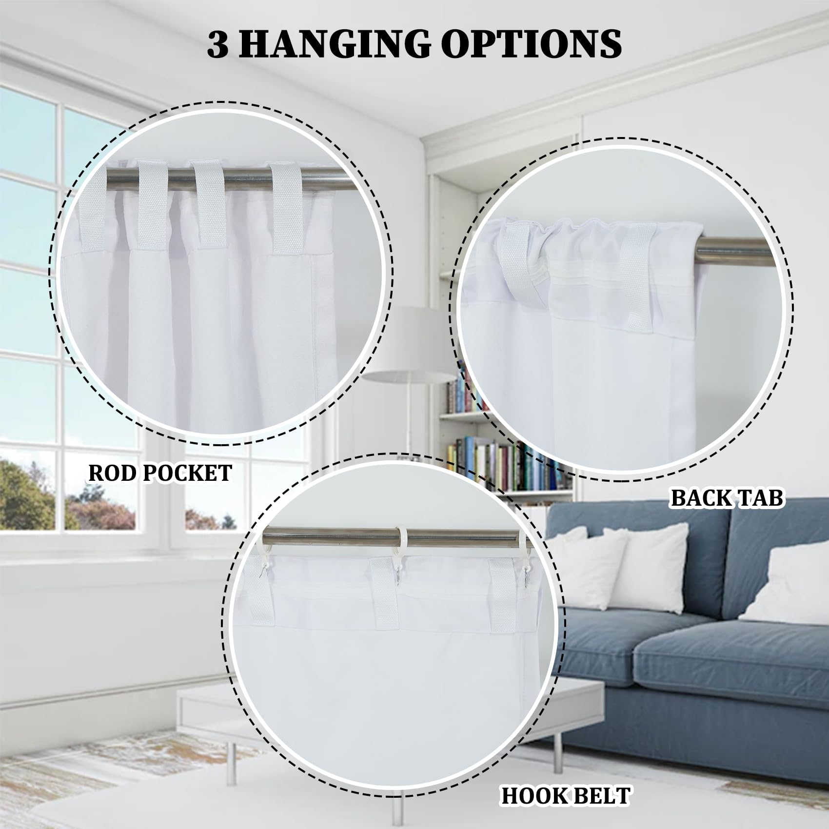 Renaiss 42x18 Inch Mid Century Bohemian Kitchen Curtains Abstract Window Treatment Valances Palm Leaves Black Cat Rod Pocket Short Curtains Modern Minimalist Small Curtains for Bathroom Decor - Image 5