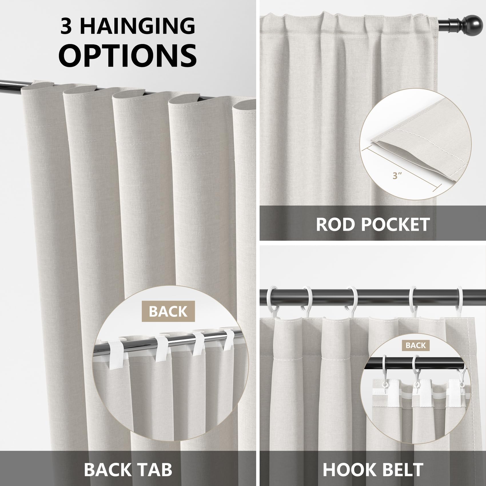 Renaiss 52 x 18 Inch Easter Kitchen Valance for Windows Spring Floral Easter Bunny Egg Cafe Short Curtain Blue Stripes Valance with Rod Pocket for Bathroom Window Drapes Kitchen Decor - Image 5