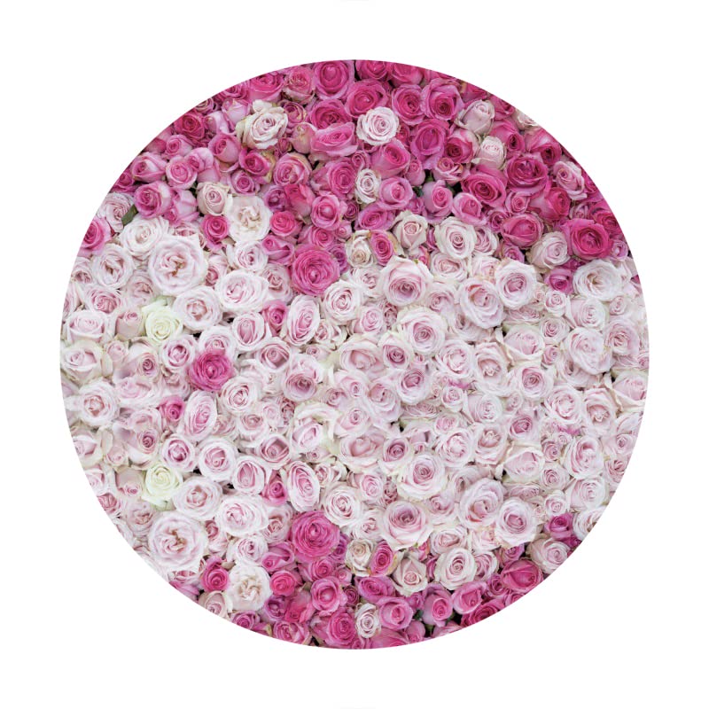 Renaiss 6.5x6.5ft Pink Rose Flowers Round Backdrop Cover Rose Wall Circle Photography Background Wedding Bridal Shower Girls Birthday Party Decors Mother's Day Valentine's Day Arch Photo Booth Props - Image 4