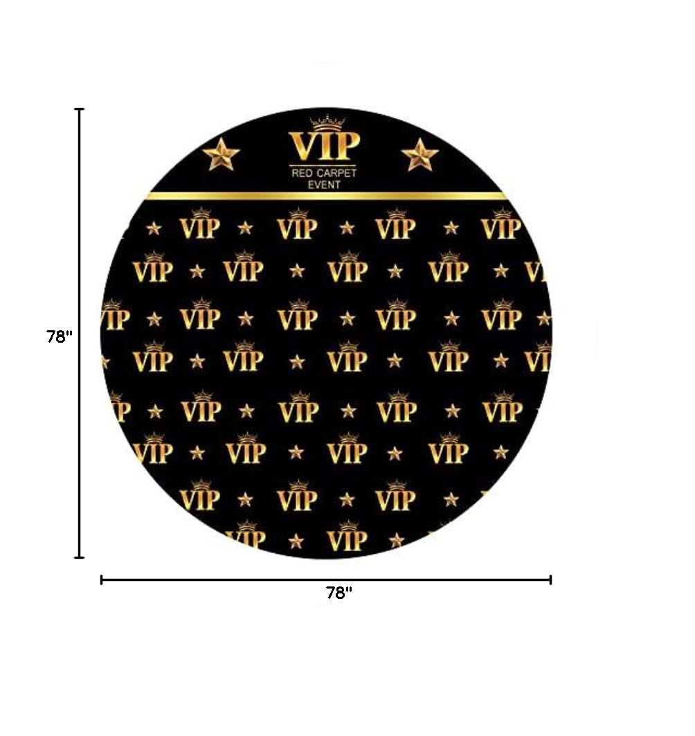 Renaiss 6.5x6.5ft VIP Round Backdrop for Photoshoot Man Woman Portrait Royal Gold Crown Stars Black Photography Background Red Carpet Event Photocall Catwalks Stage Premiere Party Decor Photo Prop - Image 8