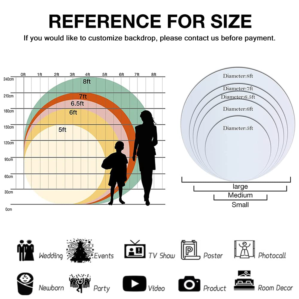 Renaiss 6x6ft Glittering Golden Dots Round Backdrop Covers for Photoshoot Vintage Twinkling Circle Photography Background Birthday Portrait Graduation Prom Music Party Decoration Photo Booth Props - Image 6