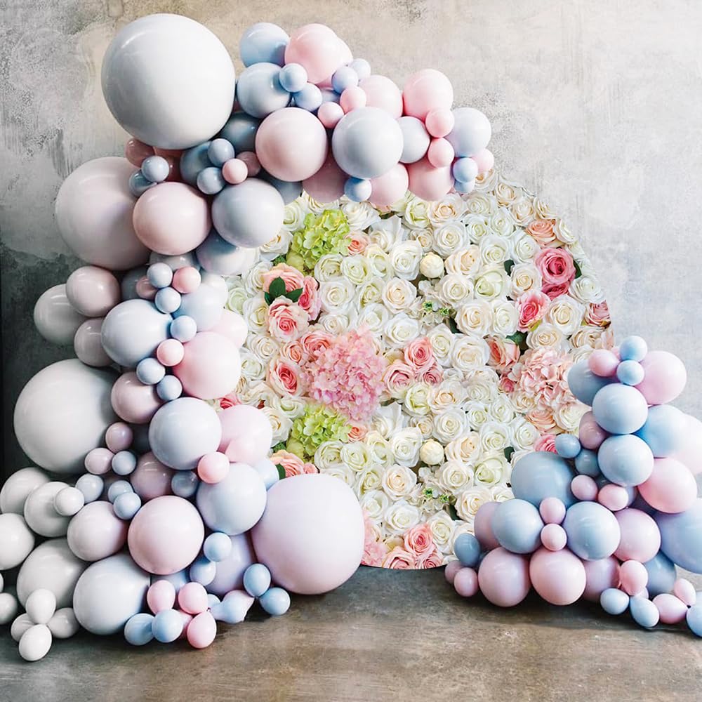 Renaiss 7.2x7.2ft White Pink Rose Round Backdrop Cover Flowers Wedding Bridal Shower Circle Photography Background Mother's Day Valentine's Day Girls Birthday Party Decor Floral Arch Photo Booth Props - Image 3