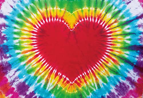 Renaiss 7x5ft Colorful Tie Dye Backdrop Rainbow Heart Love Wins LGBT Photography Background Psychedelic Tie Dye Theme Birthday Party Decor 60s 70s Hippie Groovy Peace Love Banner Photo Booth Props - Image 4