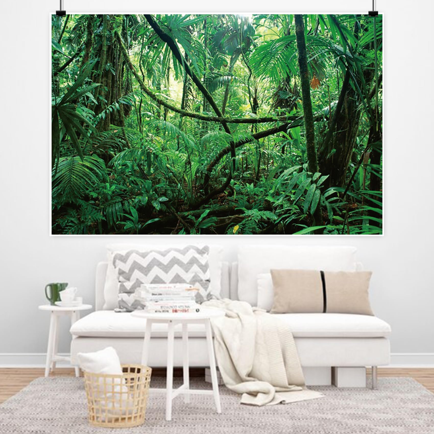 Renaiss 7x5ft Fabric Jungle Forest Photography Backdrop Tropical Rainforest Natural Scenery Background Safari Kids Adults Party Decor Summer Adventure Party Decorations Photo Banner Props - Image 5