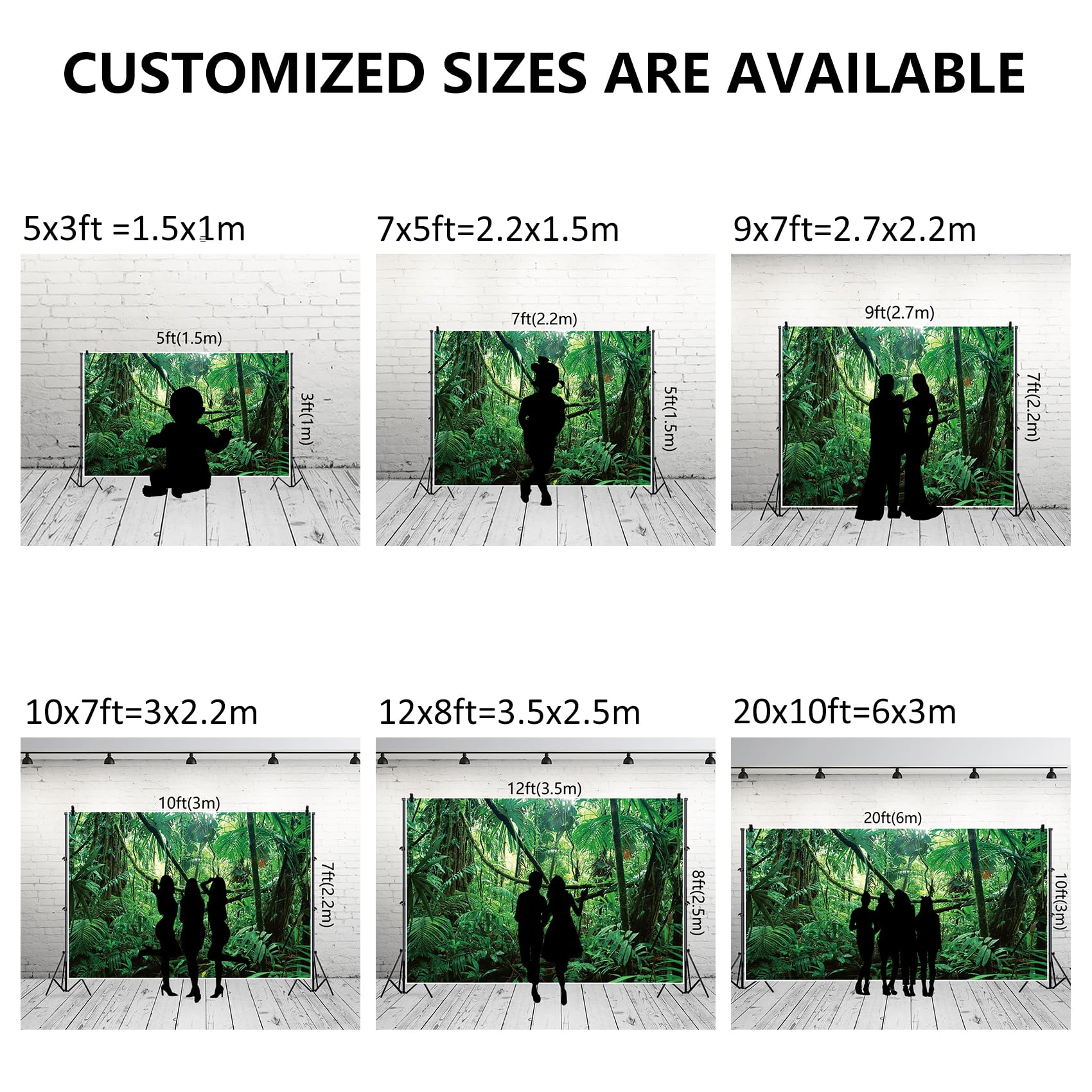 Renaiss 7x5ft Fabric Jungle Forest Photography Backdrop Tropical Rainforest Natural Scenery Background Safari Kids Adults Party Decor Summer Adventure Party Decorations Photo Banner Props - Image 7