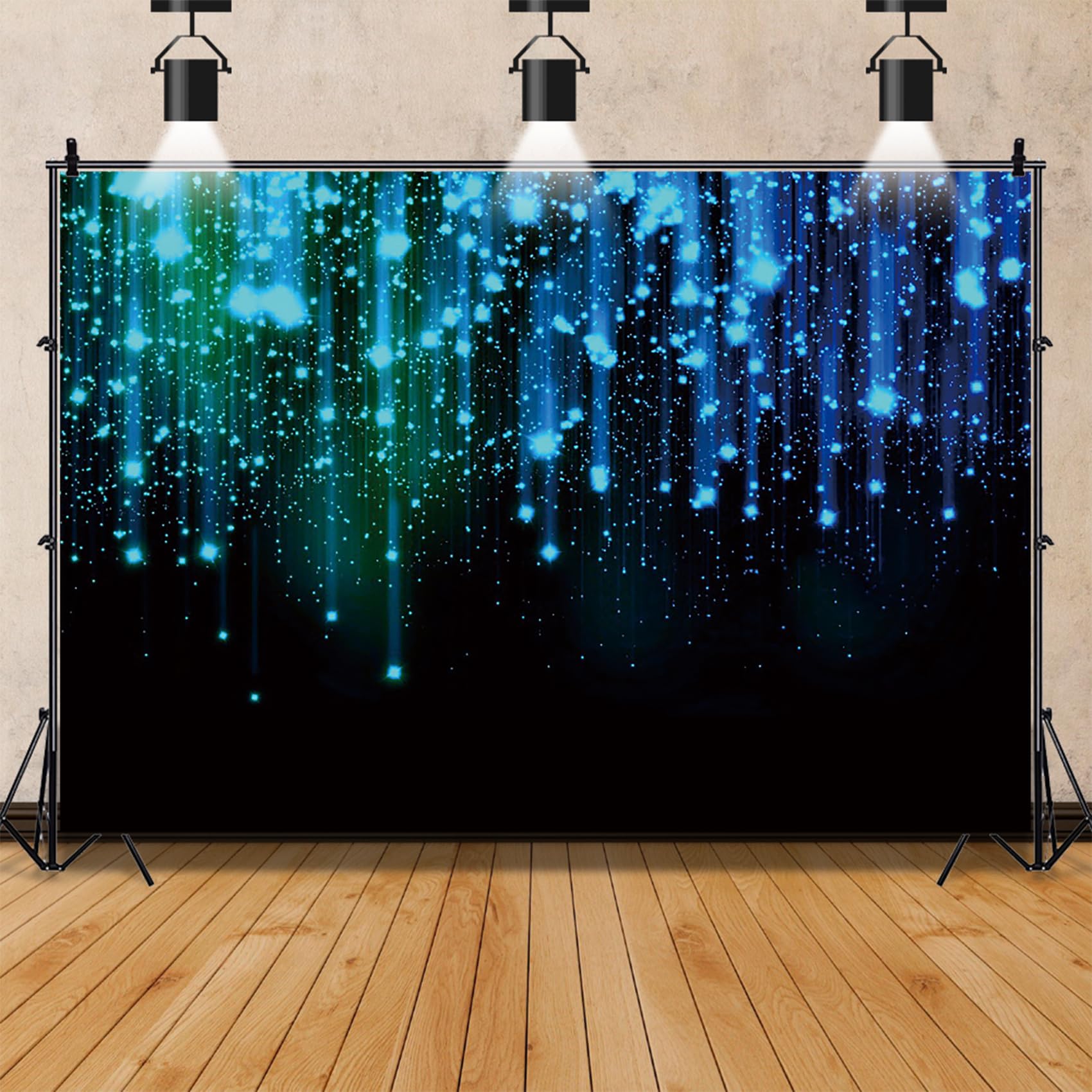 Renaiss 7x5ft Fluorescence Party Backdrop for Photoshoot Boys Girls Portrait Green Blue Neon Splatter Photography Background Dis-co Sock Hop Music Festival Birthday Glow Party Decor Photo Booth Props - Image 4