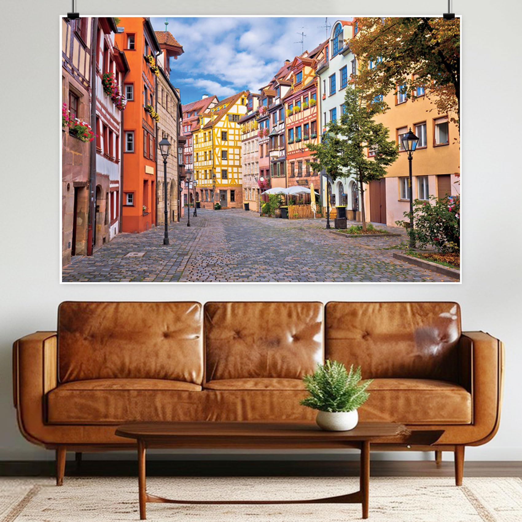 Renaiss 7x5ft Germany Town Street Backdrop Bavaria Oktoberfest Festival Deocr Banner Nuremberg Weisberg Historical Street Travel Photography Background Adult Portrait Photoshoot Studio Props Fabric - Image 3