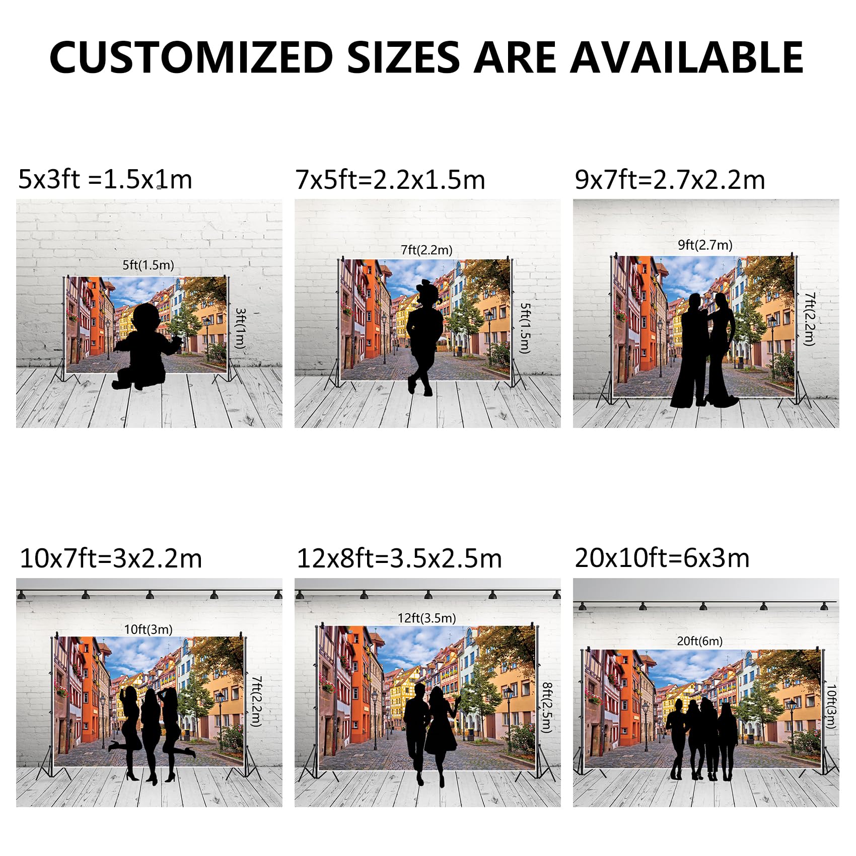 Renaiss 7x5ft Germany Town Street Backdrop Bavaria Oktoberfest Festival Deocr Banner Nuremberg Weisberg Historical Street Travel Photography Background Adult Portrait Photoshoot Studio Props Fabric - Image 7