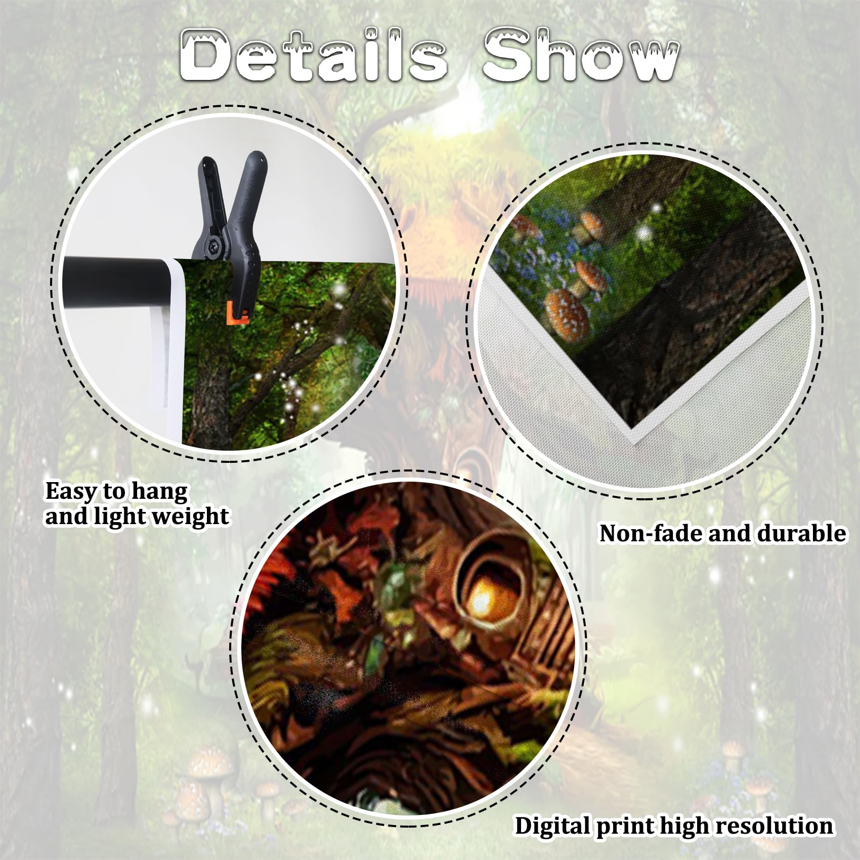 Renaiss 7x5ft Magic Tree House Backdrop Elf House Fairy Tale Princess Enchanted Wonderland Forest Photography Backgrounds Mushroom Girls Birthday Artistic Portrait Photoshoot Video Studio Props - Image 6