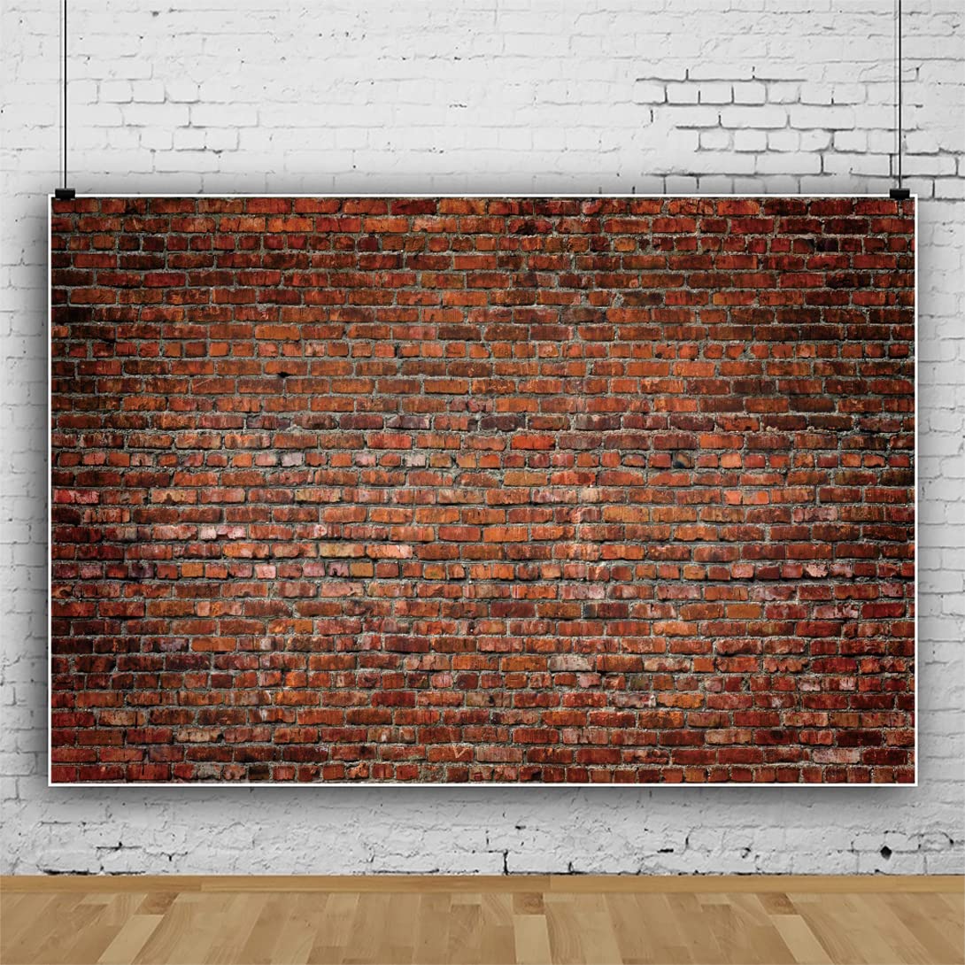 Renaiss 7x5ft Red Brick Wall Backdrop Polyester Fabric Rustic Old Brick Photo Photography Background for Newborn Baby Shower Kids Adult Birthday Party Decor Banner Photo Booth Studio Props - Image 3