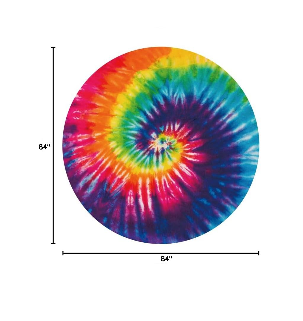 Renaiss 7x7ft Psychedelic Round Backdrop Covers for Photoshoot Man Woman Portrait Trippy Hippie Colorful Tie Dye Spiral Circle Photography Background Abstract Chic Party Decors Photo Booth Props - Image 8