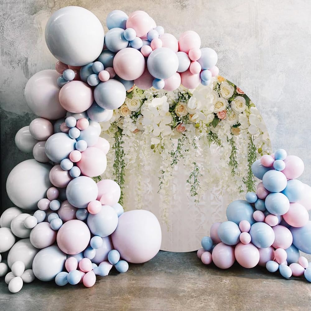 Renaiss 7x7ft White Flowers Round Backdrop Cover for Photoshoot Man Woman Portrait Rose Floral Wall Circle Photography Background Wedding Baby Shower Newborn Birthday Party Decor Photo Booth Props - Image 3